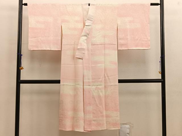 平和屋着物■長襦袢　袷　エ霞花文　暈し染め　正絹　逸品　BAAX4577mz