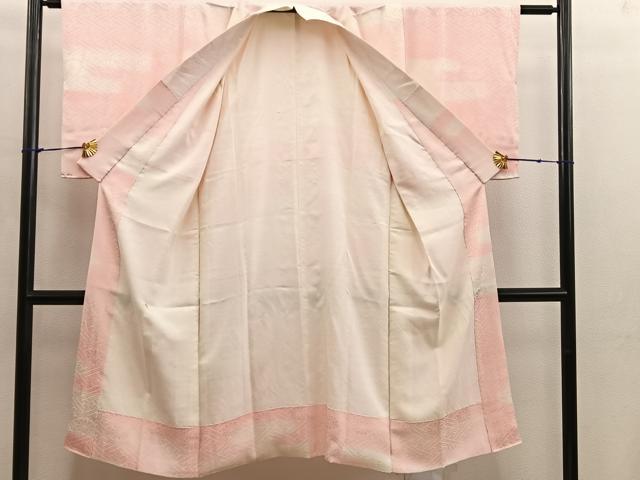 平和屋着物■長襦袢　袷　エ霞花文　暈し染め　正絹　逸品　BAAX4577mz