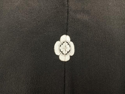 平和屋着物■訪問着　流水地紙文　黒地　金彩　正絹　逸品　BAAX4579mz