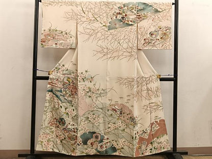 平和屋着物■訪問着　亀甲花文　金彩　正絹　逸品　BAAX4583mz