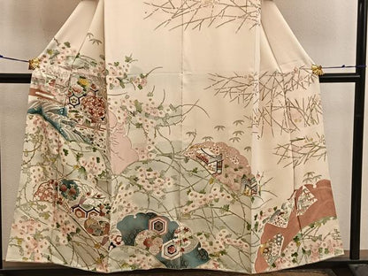 平和屋着物■訪問着　亀甲花文　金彩　正絹　逸品　BAAX4583mz