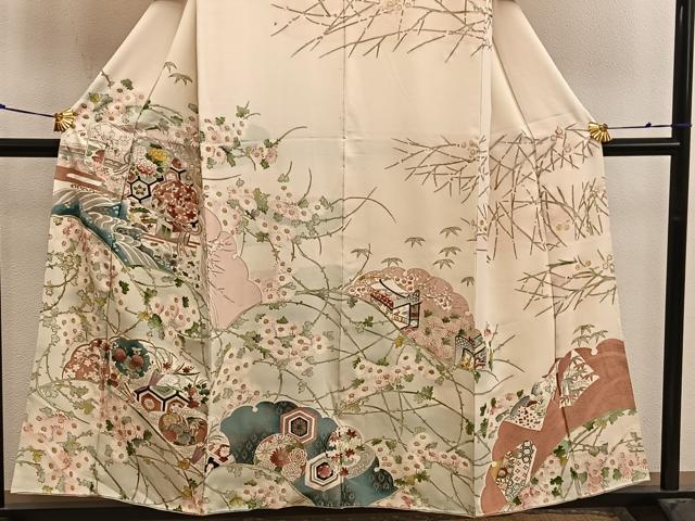 平和屋着物■訪問着　亀甲花文　金彩　正絹　逸品　BAAX4583mz