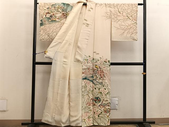 平和屋着物■訪問着　亀甲花文　金彩　正絹　逸品　BAAX4583mz