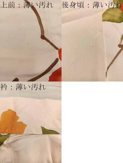 平和屋着物■上質な小紋　枝花文　地紋起こし　正絹　逸品　BAAX4587mz