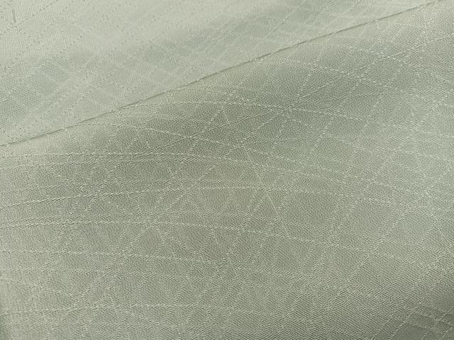 平和屋着物■上質な色無地　幾何学地紋　裏葉柳色　正絹　逸品　BAAX4589mz