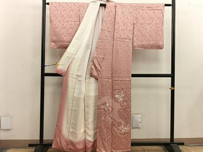 平和屋着物■訪問着　駒刺繍　絞り　椿花文　正絹　逸品　未使用　BAAX4591mz