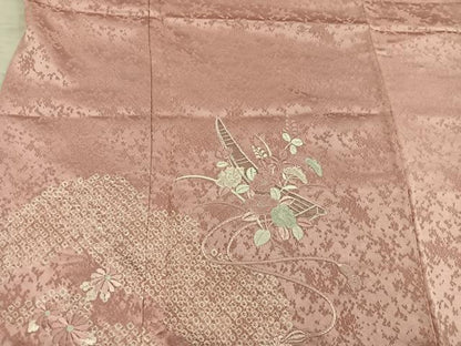平和屋着物■訪問着　駒刺繍　絞り　椿花文　正絹　逸品　未使用　BAAX4591mz
