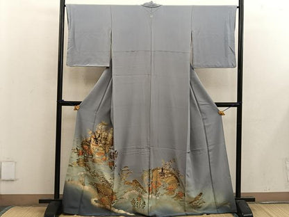 平和屋着物■豪華色留袖　地紙重ね花文　暈し染め　金彩　正絹　逸品　BAAX4592mz