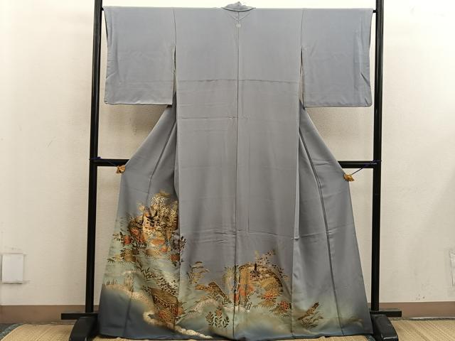 平和屋着物■豪華色留袖　地紙重ね花文　暈し染め　金彩　正絹　逸品　BAAX4592mz