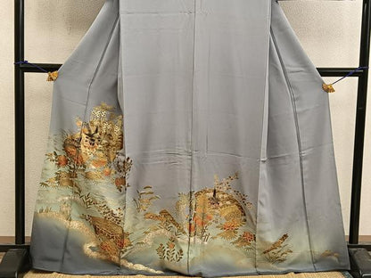 平和屋着物■豪華色留袖　地紙重ね花文　暈し染め　金彩　正絹　逸品　BAAX4592mz