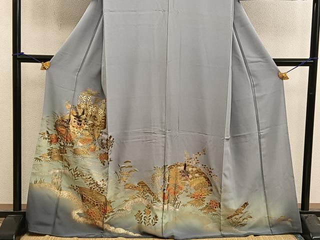 平和屋着物■豪華色留袖　地紙重ね花文　暈し染め　金彩　正絹　逸品　BAAX4592mz