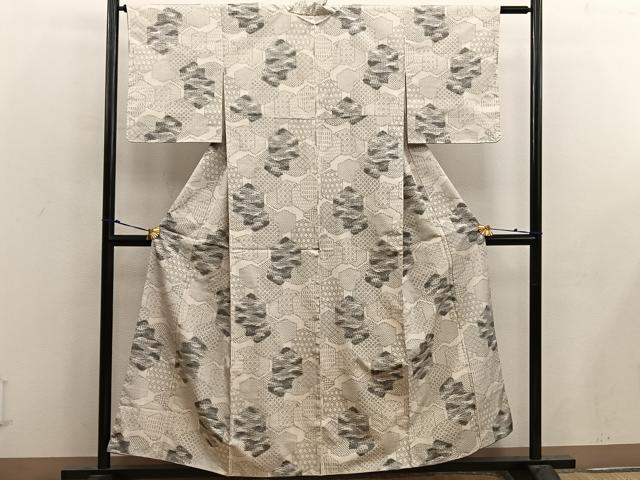 平和屋着物■上質な紬　亀甲花文　正絹　逸品　BAAX4594mz