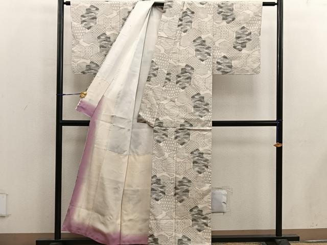 平和屋着物■上質な紬　亀甲花文　正絹　逸品　BAAX4594mz