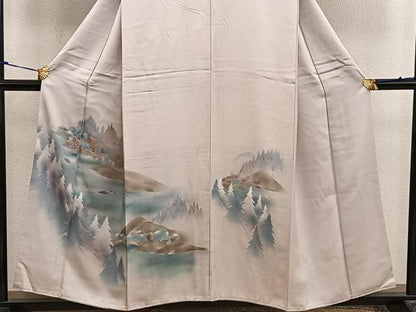 平和屋着物■訪問着 風景文 暈し染め 金彩 まるやま扱い 正絹 逸品 BAAX4598mz