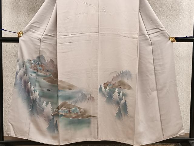 平和屋着物■訪問着 風景文 暈し染め 金彩 まるやま扱い 正絹 逸品 BAAX4598mz