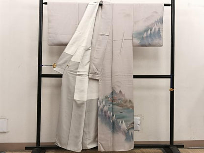 平和屋着物■訪問着 風景文 暈し染め 金彩 まるやま扱い 正絹 逸品 BAAX4598mz