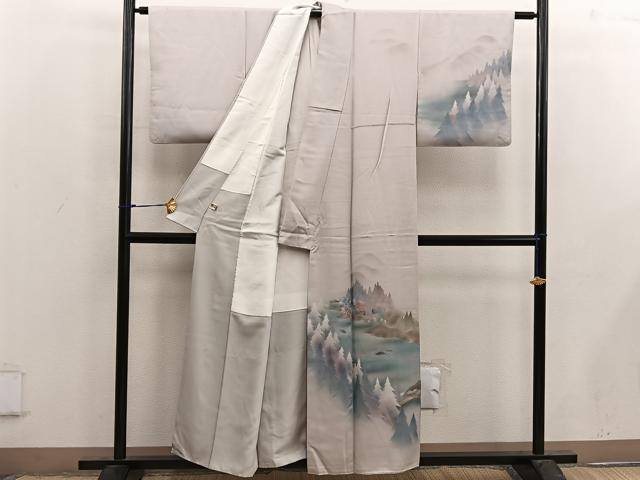 平和屋着物■訪問着 風景文 暈し染め 金彩 まるやま扱い 正絹 逸品 BAAX4598mz