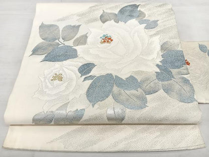 平和屋着物◎九寸名古屋帯　唐織　牡丹　金銀糸　正絹　逸品　BAAX4613qw