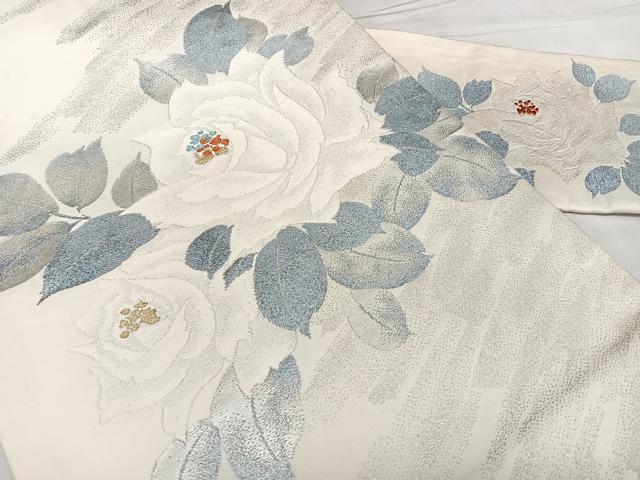 平和屋着物◎九寸名古屋帯　唐織　牡丹　金銀糸　正絹　逸品　BAAX4613qw