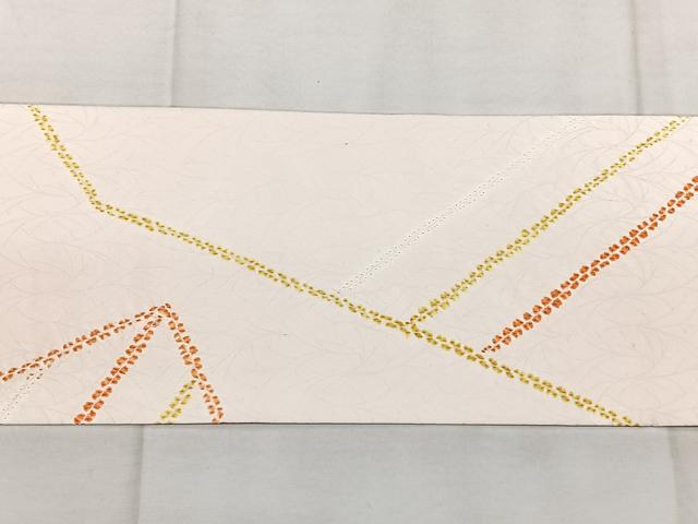 平和屋着物◎九寸名古屋帯　絞り　切嵌文　正絹　逸品　BAAX4643qw