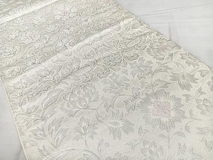 平和屋着物◎六通柄袋帯 唐織 更紗花唐草文 銀糸 正絹 逸品 BAAX4653qw