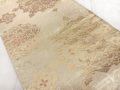 平和屋着物◎佐賀錦　六通柄袋帯　正倉院花文　金糸　正絹　逸品　BAAX4654qw