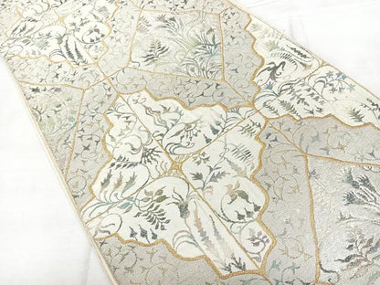 平和屋着物◎六通柄　本袋帯　唐織　天井花文　金銀糸　正絹　逸品　BAAX4656qw
