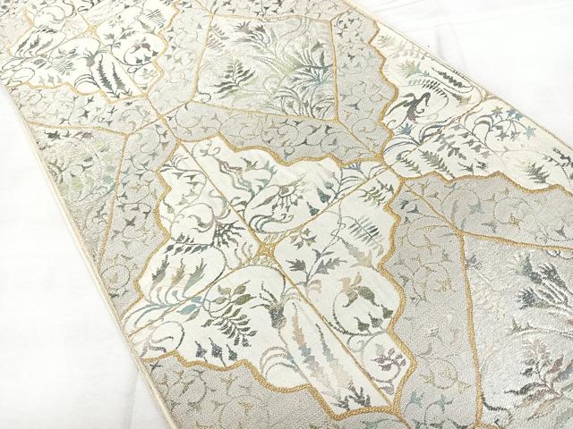 平和屋着物◎六通柄　本袋帯　唐織　天井花文　金銀糸　正絹　逸品　BAAX4656qw