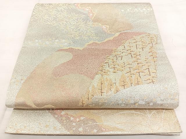 平和屋着物◎六通柄袋帯 唐織 綴れ 雪月花七夕屏風 金銀糸 正絹 逸品 BAAX4662qw