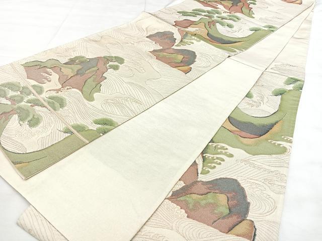 平和屋着物◎西陣 六通柄袋帯 風景文 金糸 正絹 逸品 BAAX4671qw