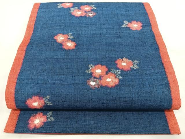 平和屋着物◎六通柄袋帯 紬地 舞花文 正絹 逸品 BAAX4672qw