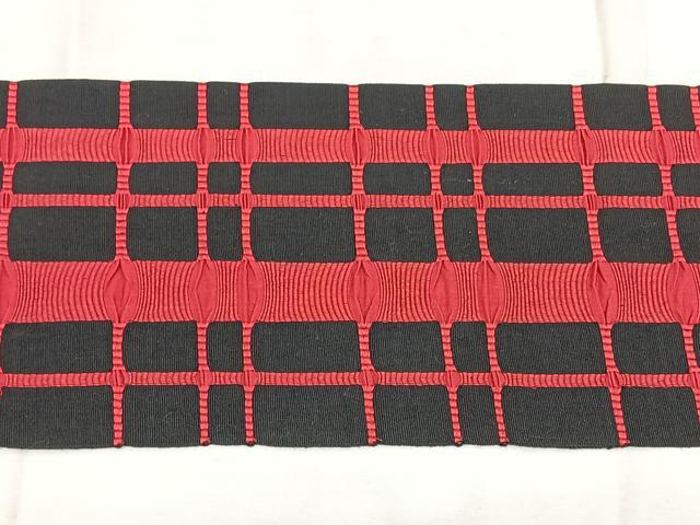平和屋着物◎八寸名古屋帯 吉野間道 黒地 BAAX4708qw
