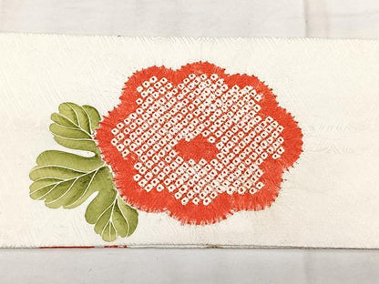 平和屋着物◎九寸名古屋帯　絞り　舞花文　正絹　逸品　BAAX4715qw