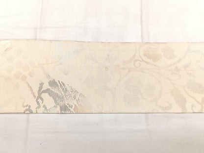 平和屋着物◎九寸名古屋帯　動物花唐草文　引箔　正絹　逸品　BAAX4725qw