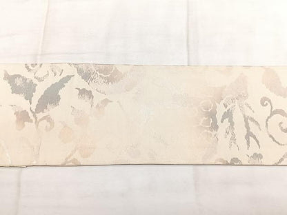 平和屋着物◎九寸名古屋帯　動物花唐草文　引箔　正絹　逸品　BAAX4725qw