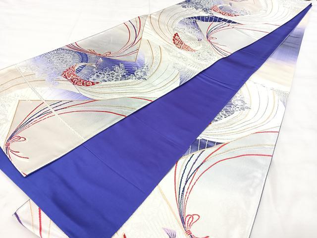 平和屋着物◎六通柄袋帯 唐織 花鳥文 金銀糸 正絹 逸品 BAAX4732qw