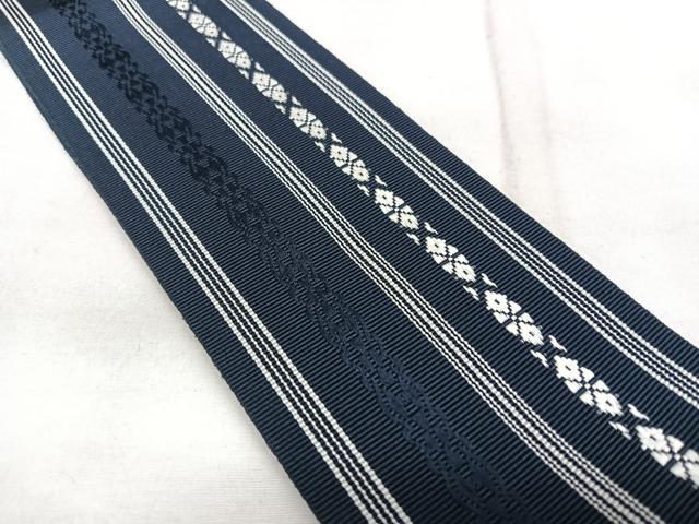 平和屋着物◎男性 本場筑前博多織 角帯 献上 正絹 逸品 BAAX4749qw