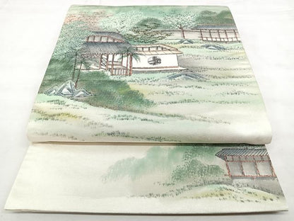 平和屋着物◎太鼓柄袋帯　作家物　手描き　嵯峨　引箔　正絹　逸品　BAAX4753qw