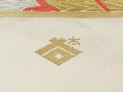 平和屋着物◎西陣の名門　本家加納　六通柄袋帯　唐織　亀甲花文　金銀糸　引箔　証紙付き　正絹　逸品　BAAX4763qw