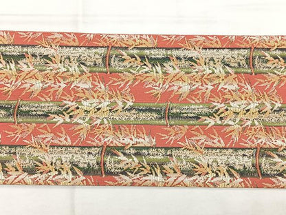 平和屋着物◎本場筑前博多織　八寸名古屋帯　笹竹文　銀糸　正絹　逸品　BAAX4775qw