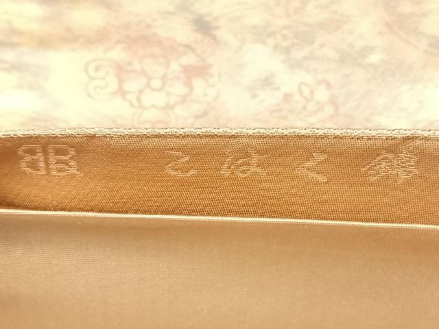 平和屋着物◎西陣　服部織物謹製　六通柄袋帯　花鳥文　こはく錦　手工芸　金糸　引箔　正絹　逸品　BAAX4781qw