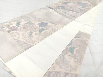 平和屋着物◎六通柄袋帯　辻が花　引箔　正絹　逸品　BAAX4782qw