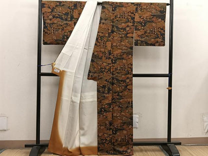 平和屋着物■上質な小紋　渡橋花文　やまと誂製　正絹　逸品　BAAX4801mz