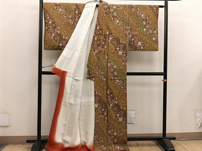 平和屋着物■上質な小紋　菊花文　金彩　正絹　逸品　未使用　BAAX4806mz