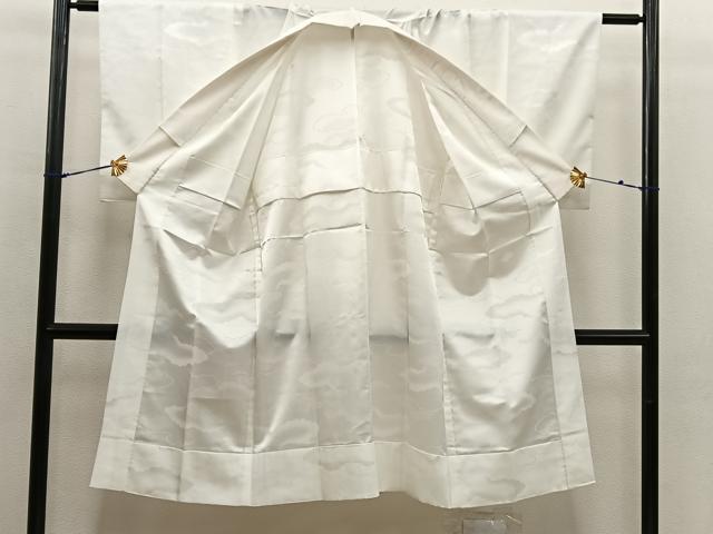 平和屋着物■長襦袢　無双仕立て　雲重ね吉祥文　白色　正絹　逸品　BAAX4812mz