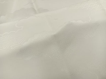 平和屋着物■長襦袢　無双仕立て　雲重ね吉祥文　白色　正絹　逸品　BAAX4812mz