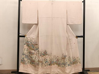 平和屋着物●本加賀友禅作家　染元千紅代表　寺西一紘　色留袖　花鳥文　正絹　逸品　BAAX4819mz