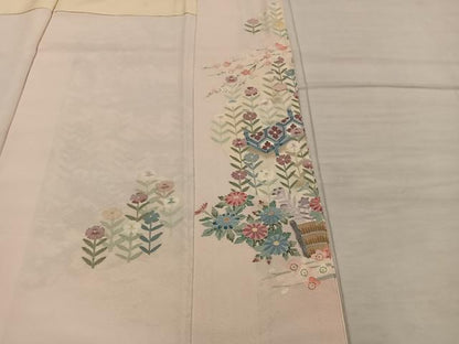 平和屋着物●本加賀友禅作家　染元千紅代表　寺西一紘　色留袖　花鳥文　正絹　逸品　BAAX4819mz