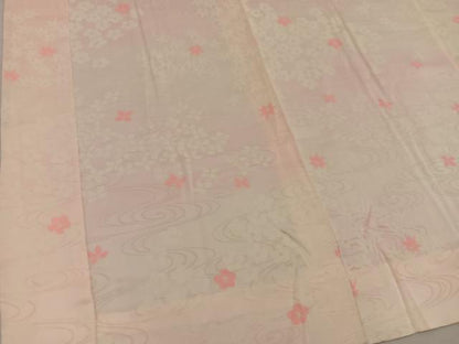 平和屋着物■長襦袢　無双仕立て　流水花文　正絹　逸品　BAAX4821mz