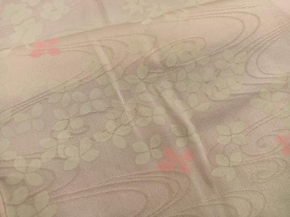 平和屋着物■長襦袢　無双仕立て　流水花文　正絹　逸品　BAAX4821mz